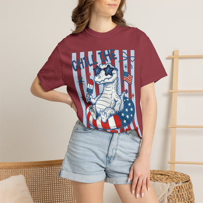 Fourth Out Chill Cat T-Shirt — Patriotic 4th of July Graphic Tee