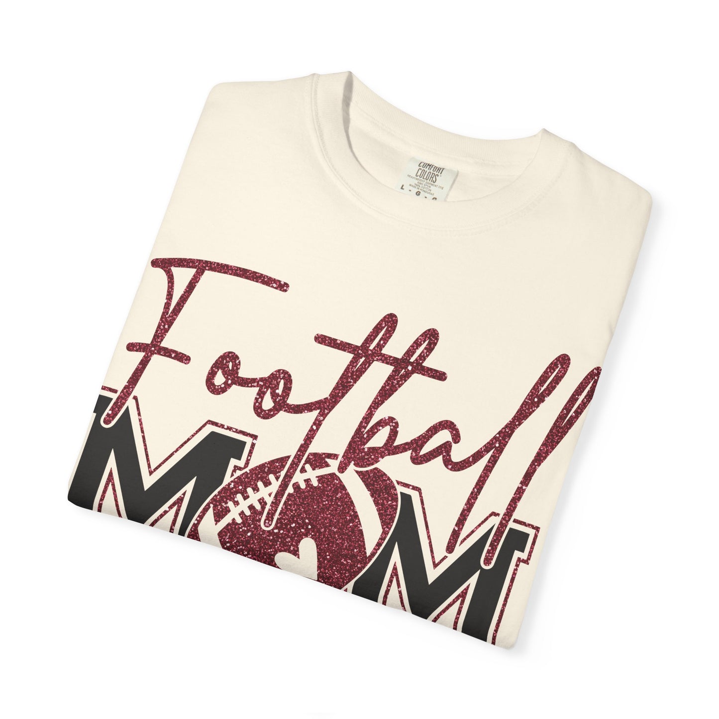 Football Mom T-Shirt - Vintage Script & Football Graphic