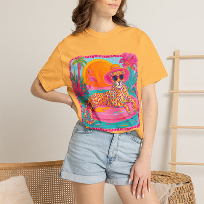 White Graphic T-Shirt — Bold Repeated Text Design