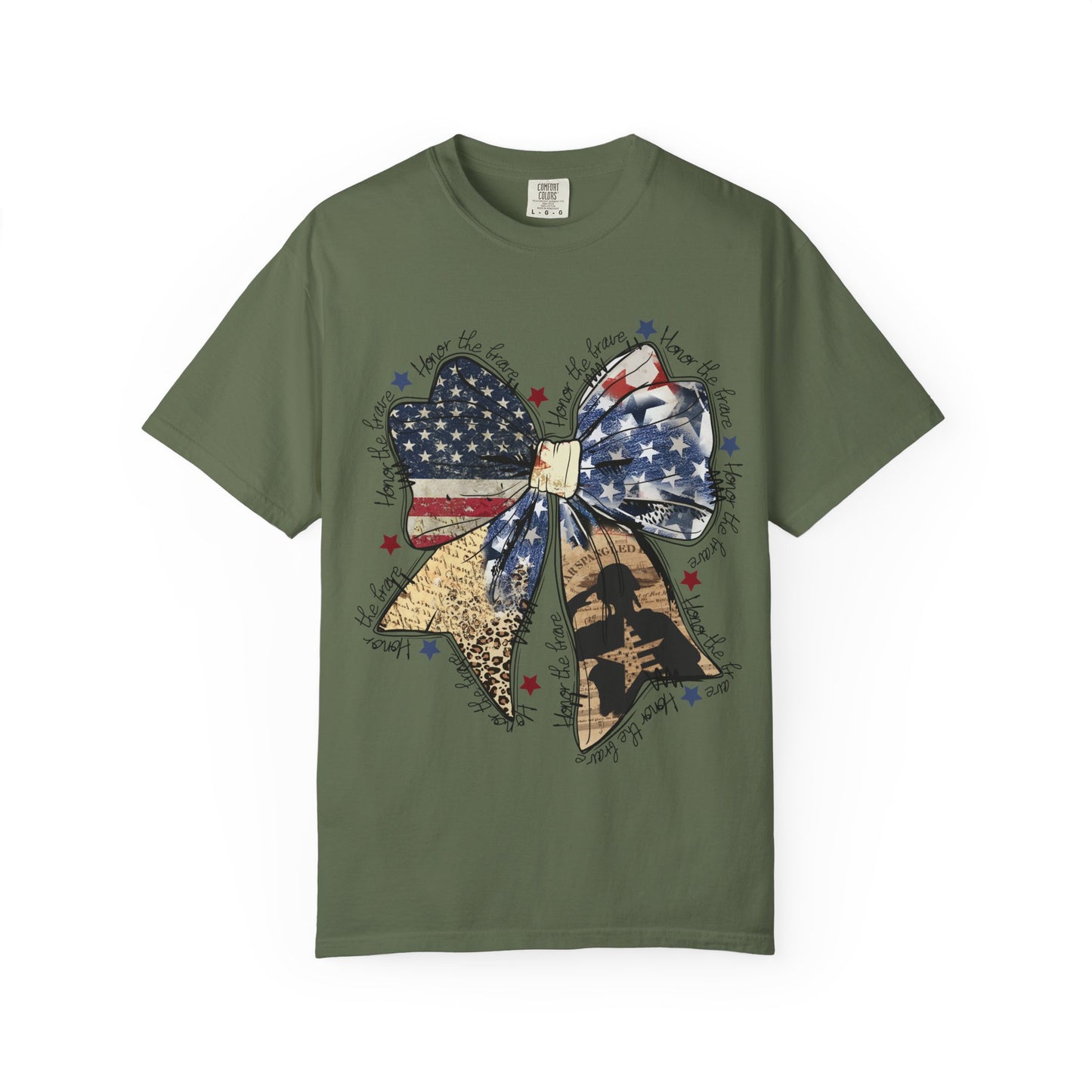 American Flag Bow T-Shirt — Patriotic 4th of July Graphic Tee