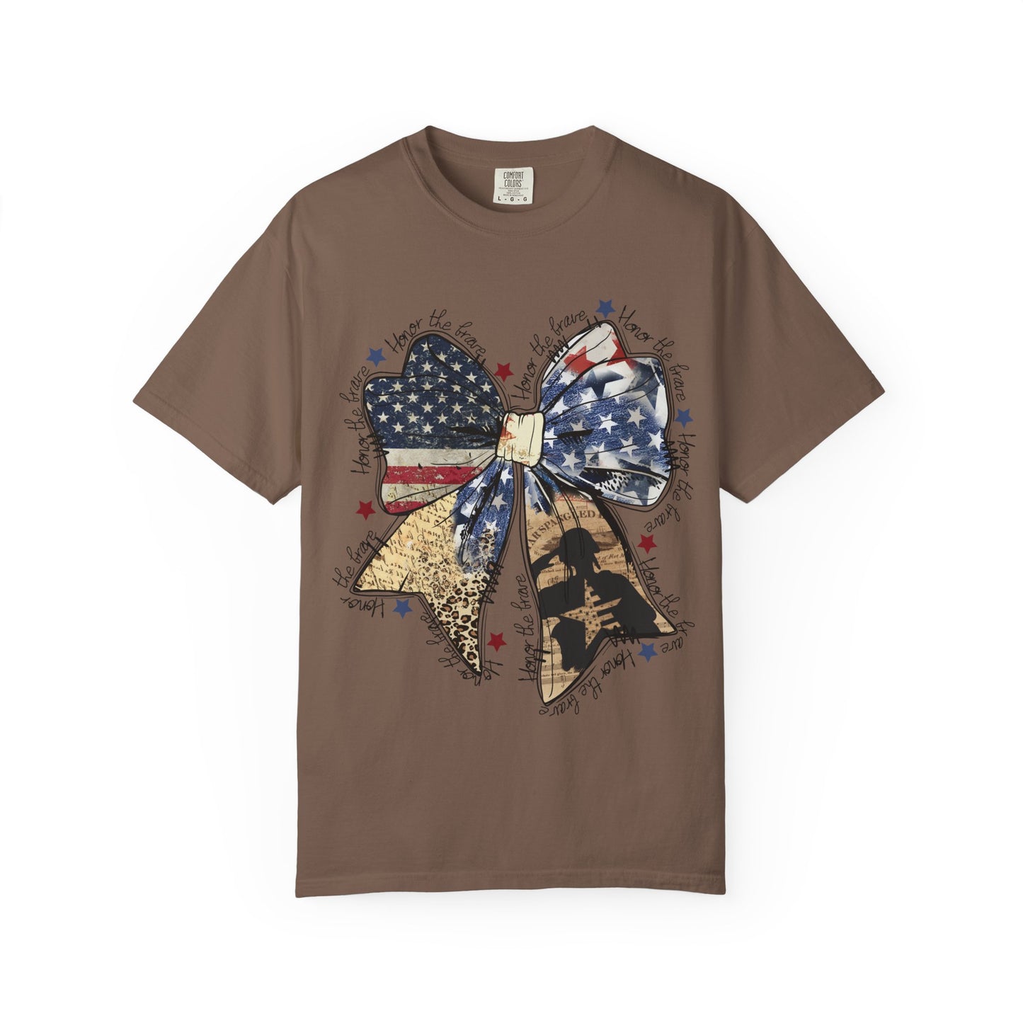 American Flag Bow T-Shirt — Patriotic 4th of July Graphic Tee