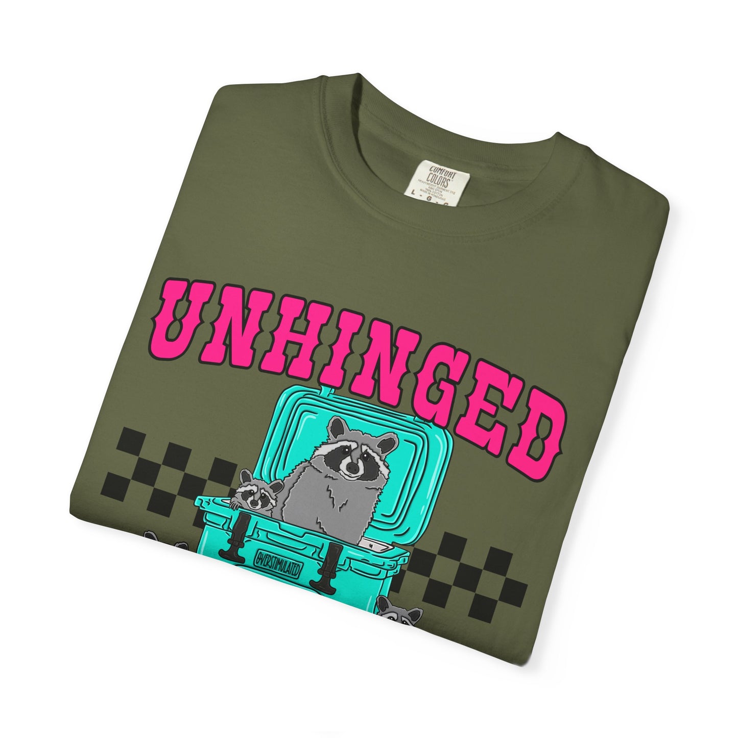 Unhinged and Feral Mom Club T‑Shirt — Funny Retro Raccoon Graphic Tee