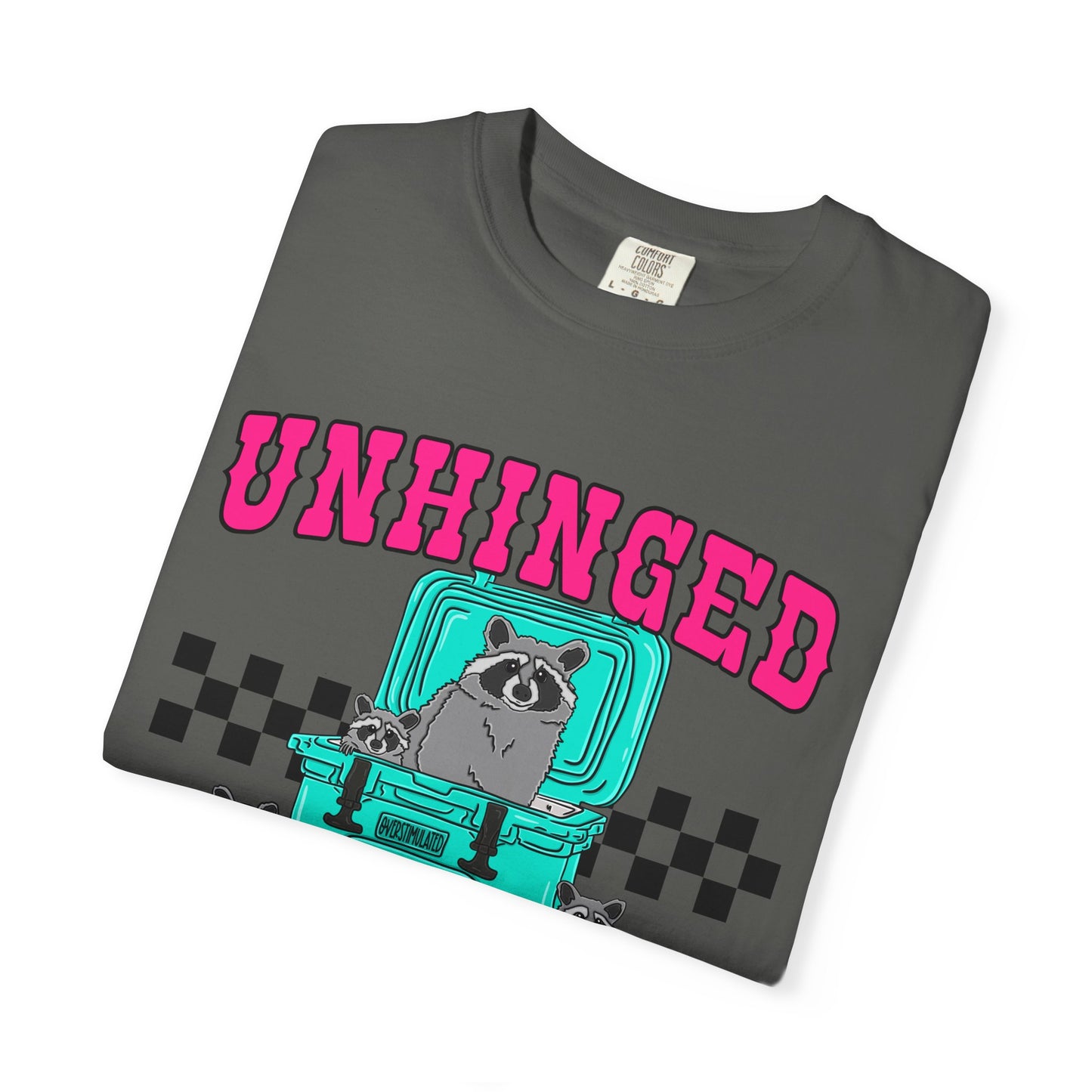 Unhinged and Feral Mom Club T‑Shirt — Funny Retro Raccoon Graphic Tee