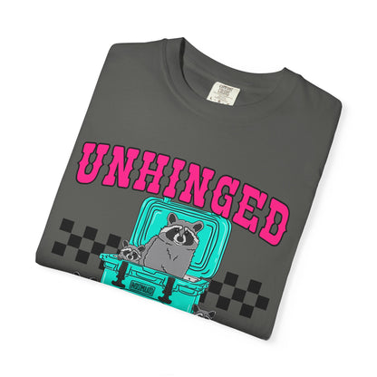 Unhinged and Feral Mom Club T‑Shirt — Funny Retro Raccoon Graphic Tee