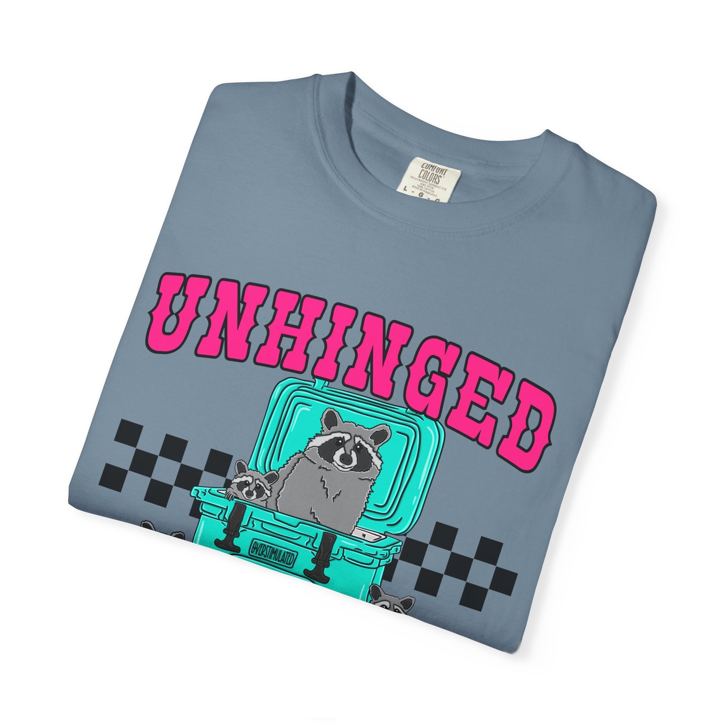Unhinged and Feral Mom Club T‑Shirt — Funny Retro Raccoon Graphic Tee