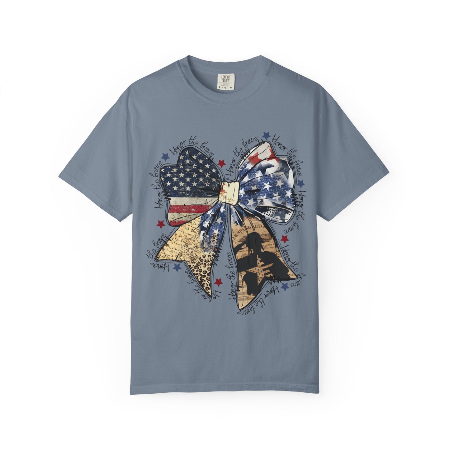 American Flag Bow T-Shirt — Patriotic 4th of July Graphic Tee
