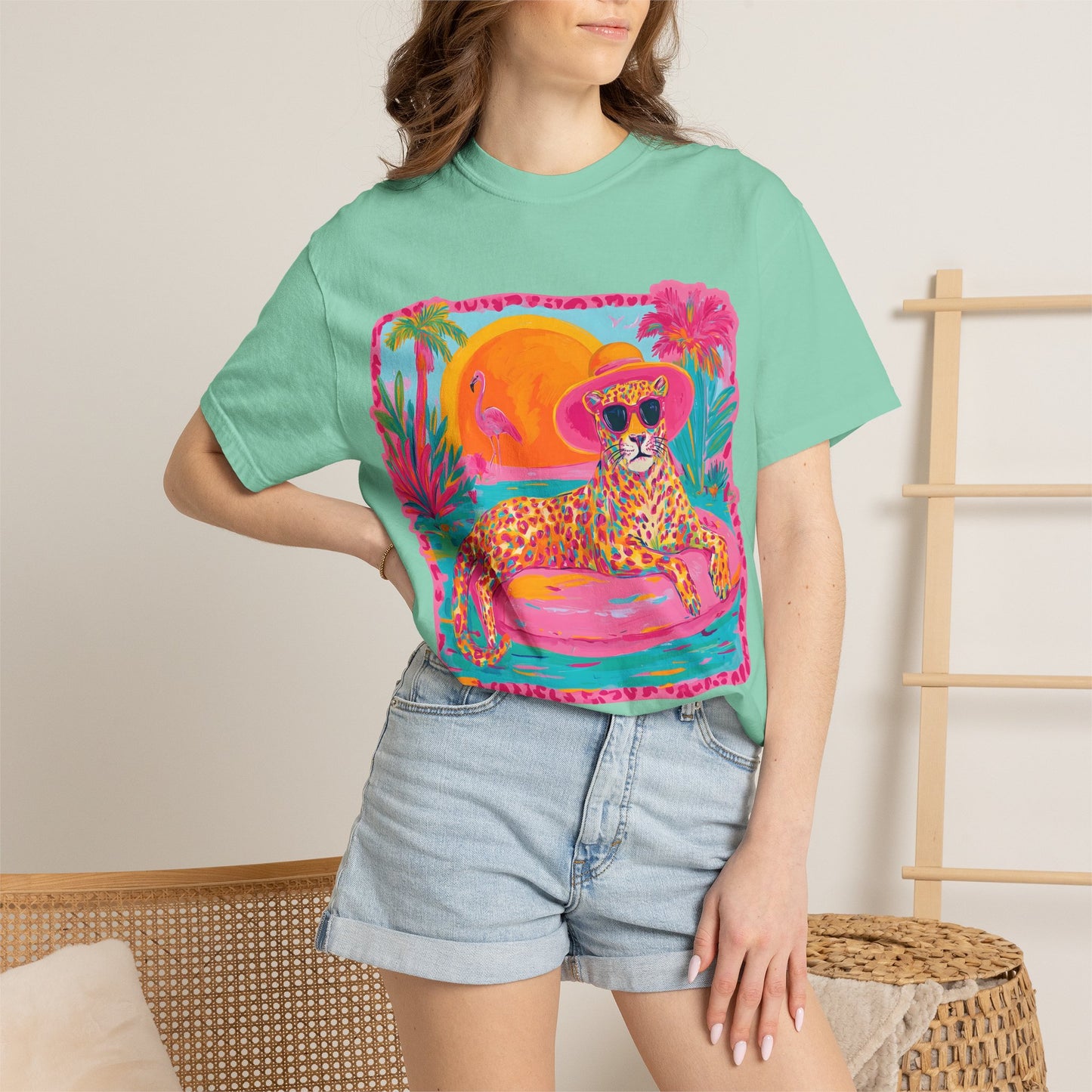 White Graphic T-Shirt — Bold Repeated Text Design