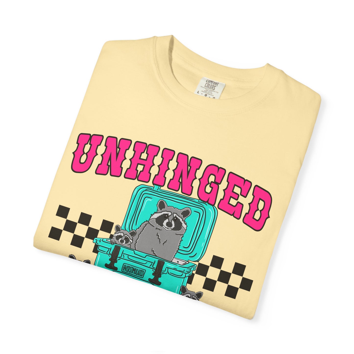 Unhinged and Feral Mom Club T‑Shirt — Funny Retro Raccoon Graphic Tee