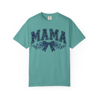 Mama Floral Bow T-Shirt — Retro Mom Graphic Tee
