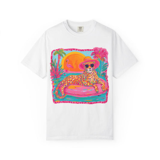 White Graphic T-Shirt — Bold Repeated Text Design