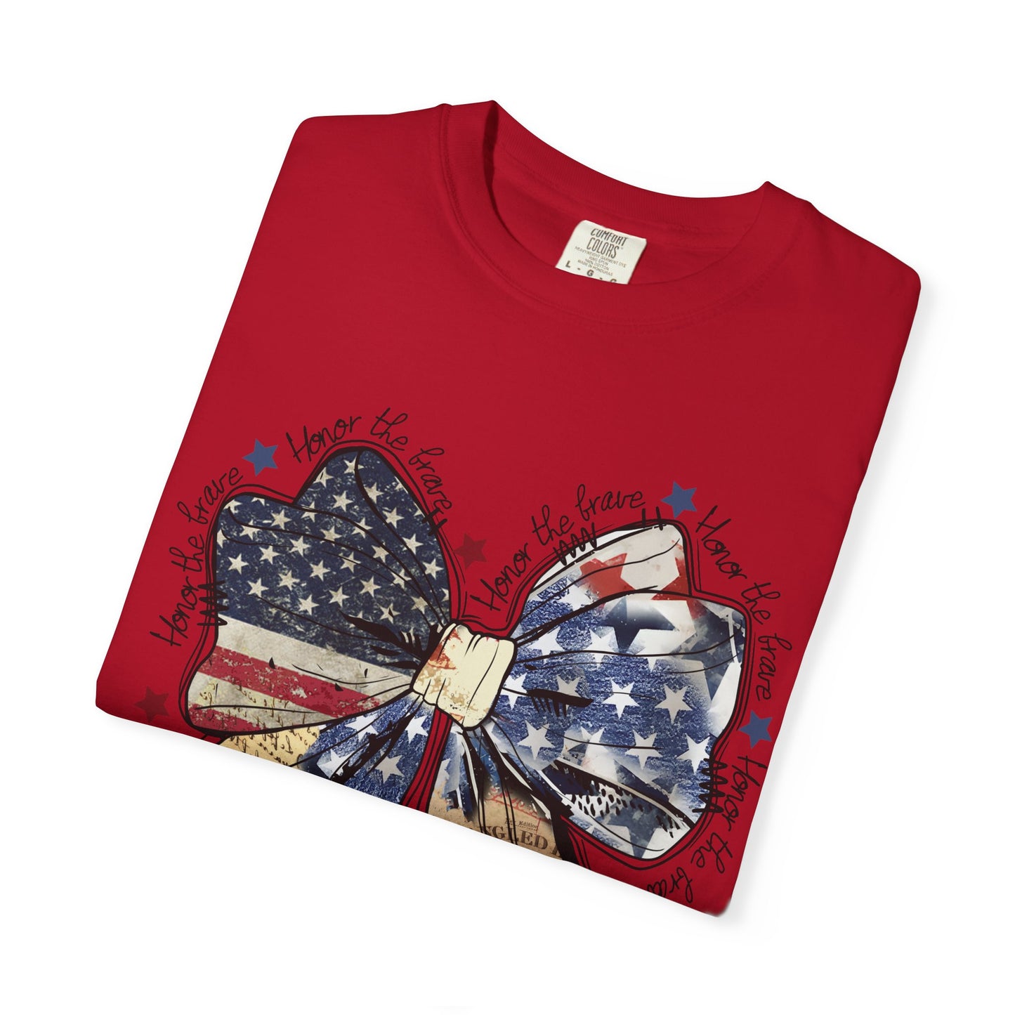 American Flag Bow T-Shirt — Patriotic 4th of July Graphic Tee