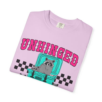 Unhinged and Feral Mom Club T‑Shirt — Funny Retro Raccoon Graphic Tee