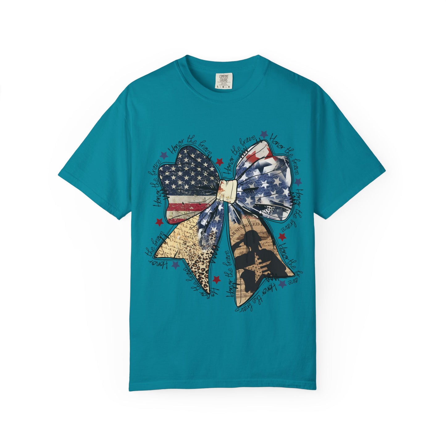 American Flag Bow T-Shirt — Patriotic 4th of July Graphic Tee