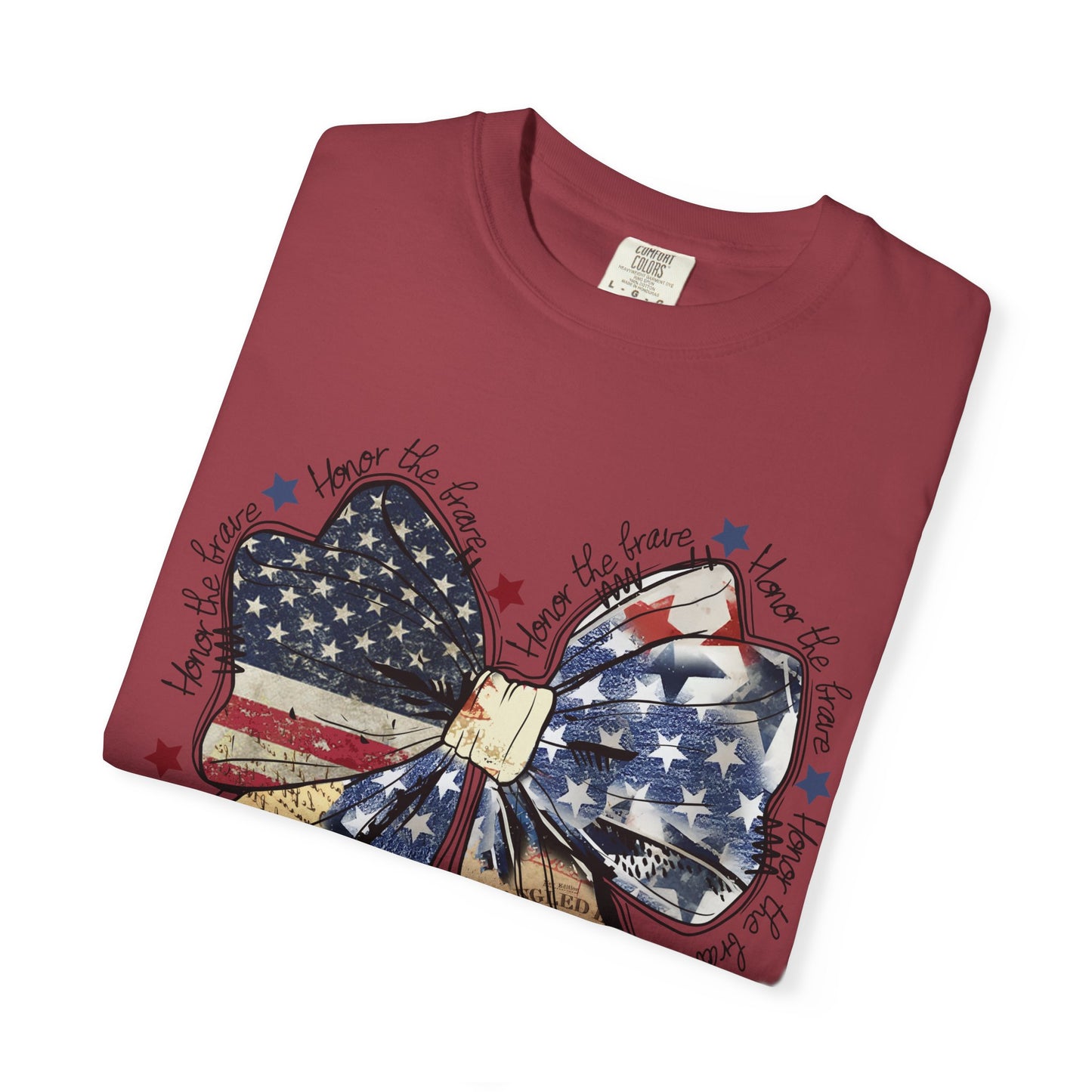 American Flag Bow T-Shirt — Patriotic 4th of July Graphic Tee