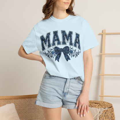 Mama Floral Bow T-Shirt — Retro Mom Graphic Tee