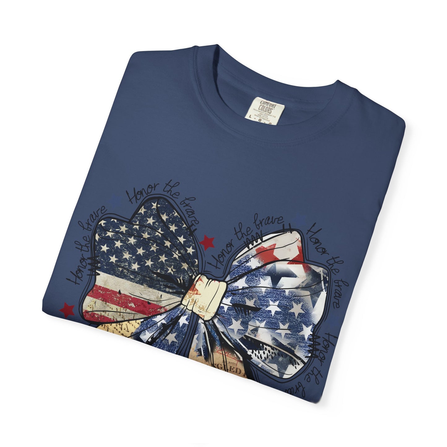 American Flag Bow T-Shirt — Patriotic 4th of July Graphic Tee