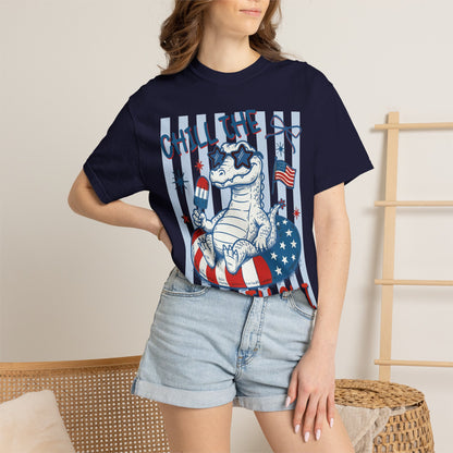 Fourth Out Chill Cat T-Shirt — Patriotic 4th of July Graphic Tee