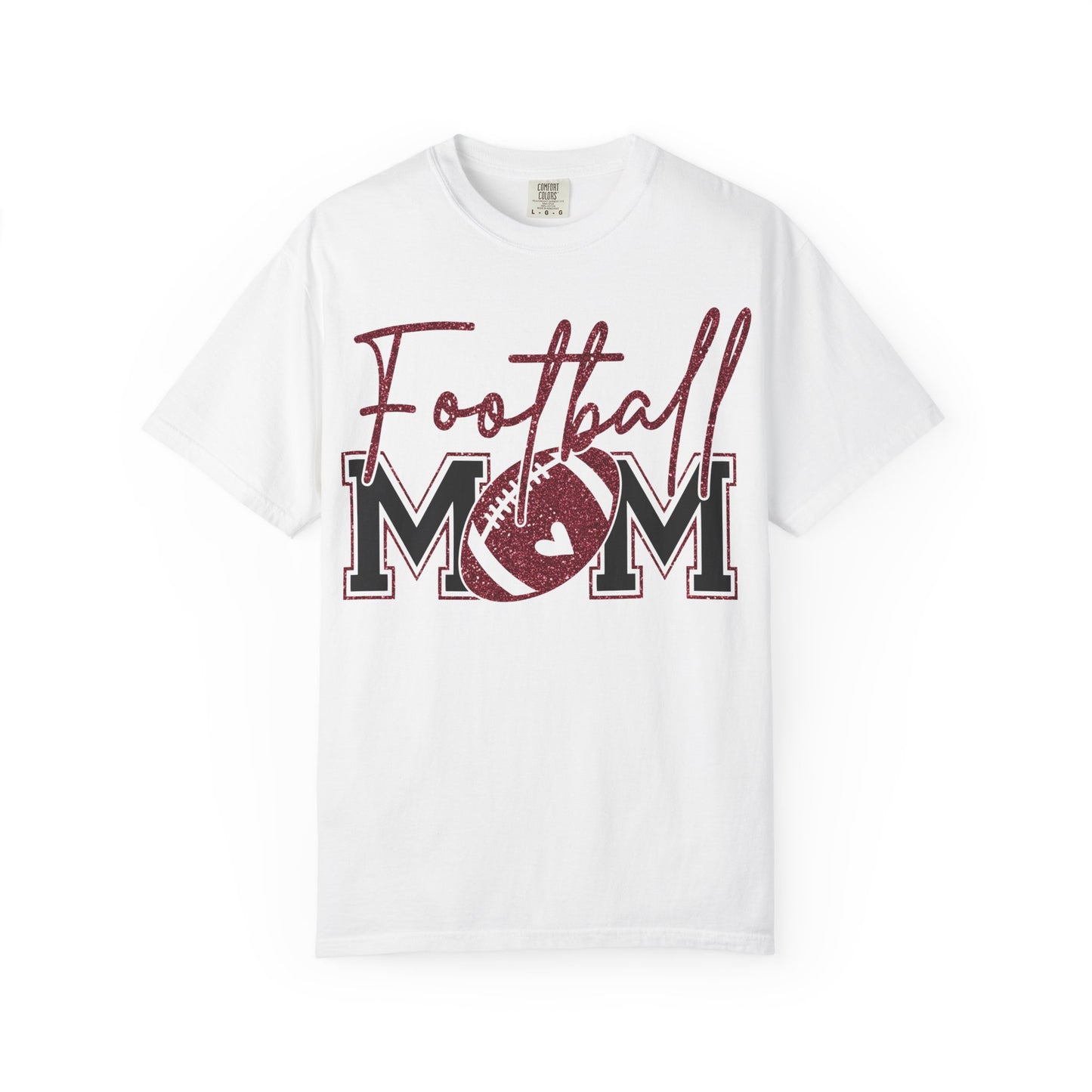 Football Mom T-Shirt - Vintage Script & Football Graphic