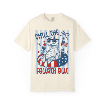 Fourth Out Chill Cat T-Shirt — Patriotic 4th of July Graphic Tee