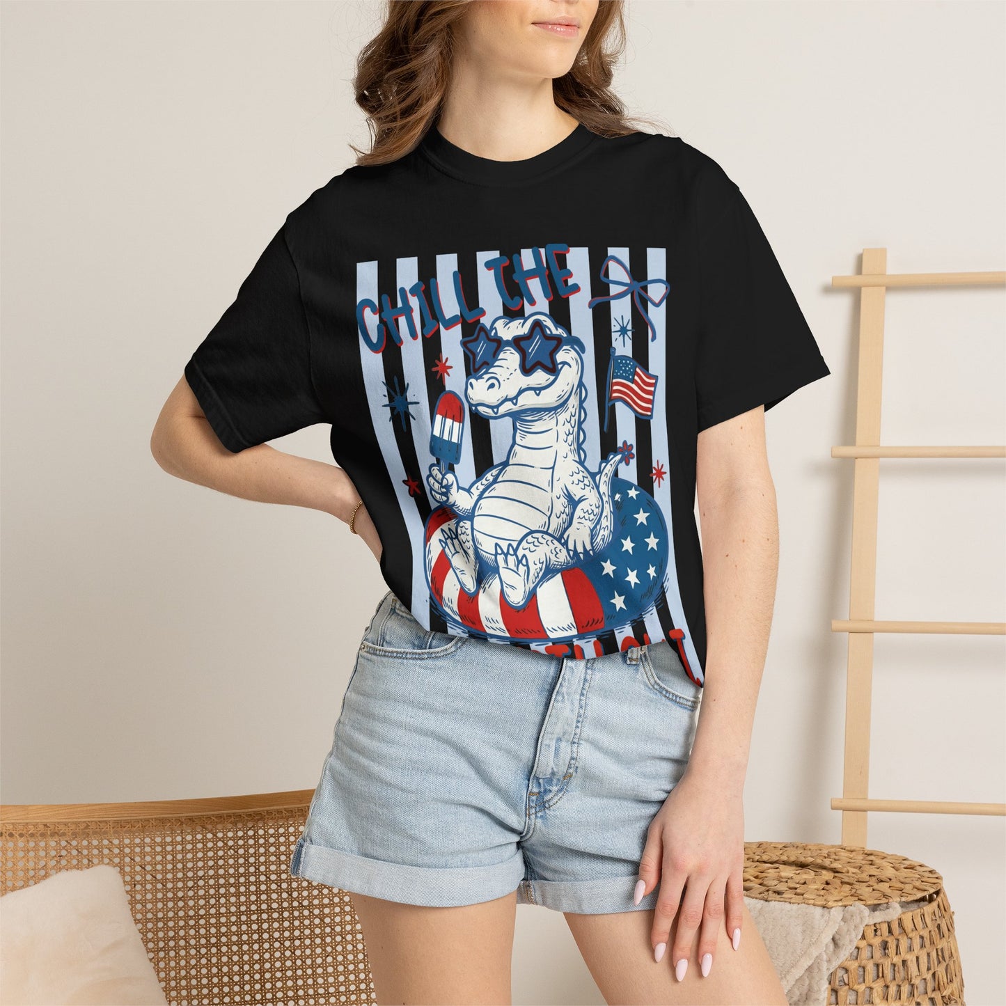 Fourth Out Chill Cat T-Shirt — Patriotic 4th of July Graphic Tee