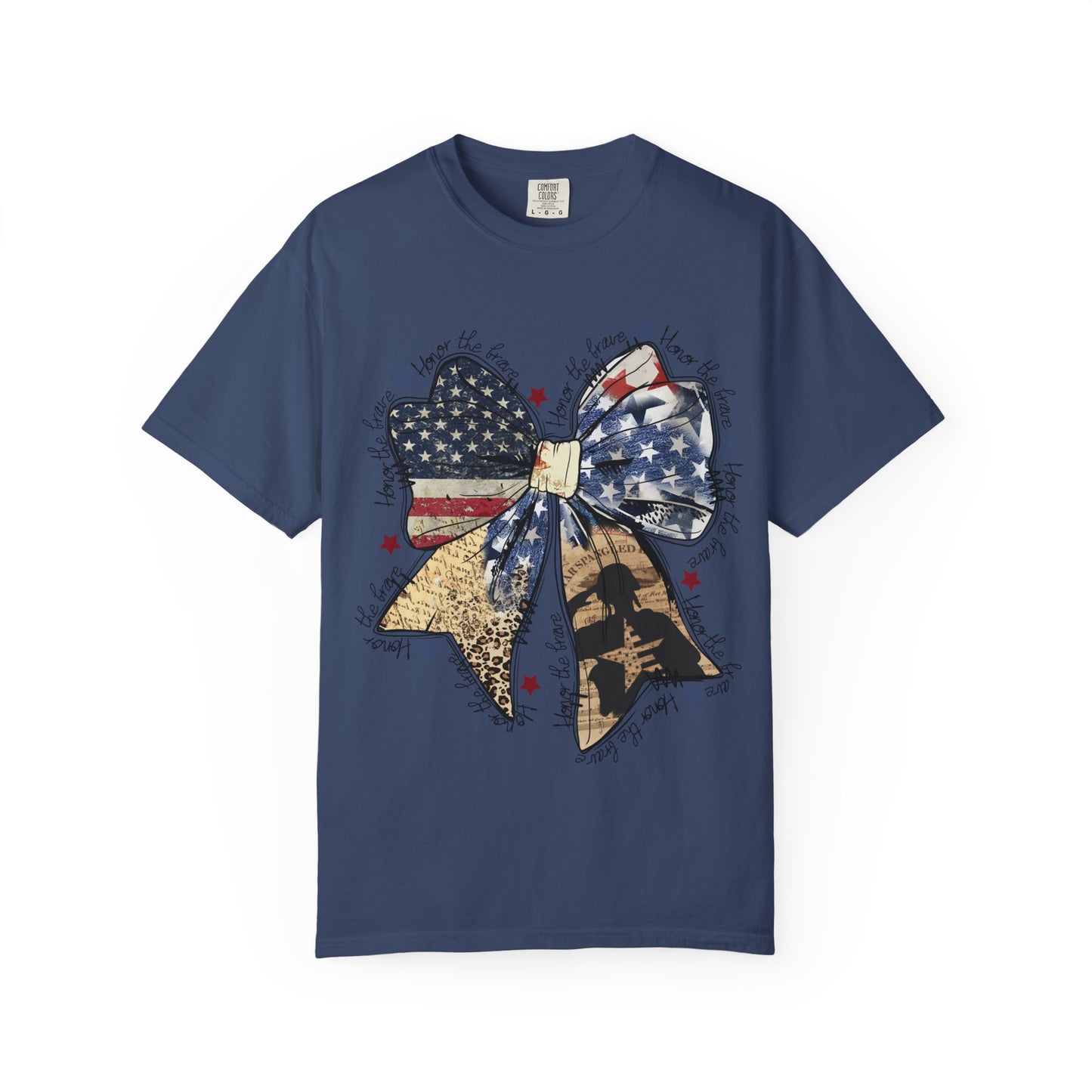 American Flag Bow T-Shirt — Patriotic 4th of July Graphic Tee