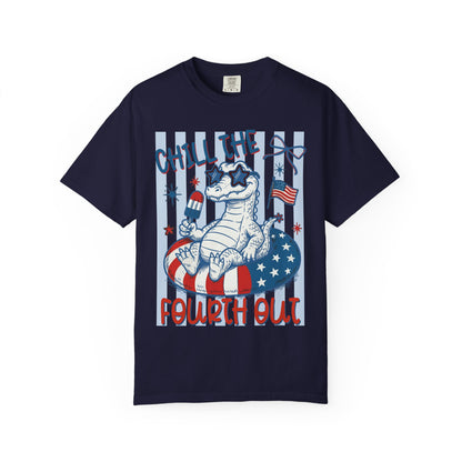 Fourth Out Chill Cat T-Shirt — Patriotic 4th of July Graphic Tee