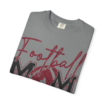 Football Mom T-Shirt - Vintage Script & Football Graphic
