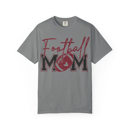 Football Mom T-Shirt - Vintage Script & Football Graphic