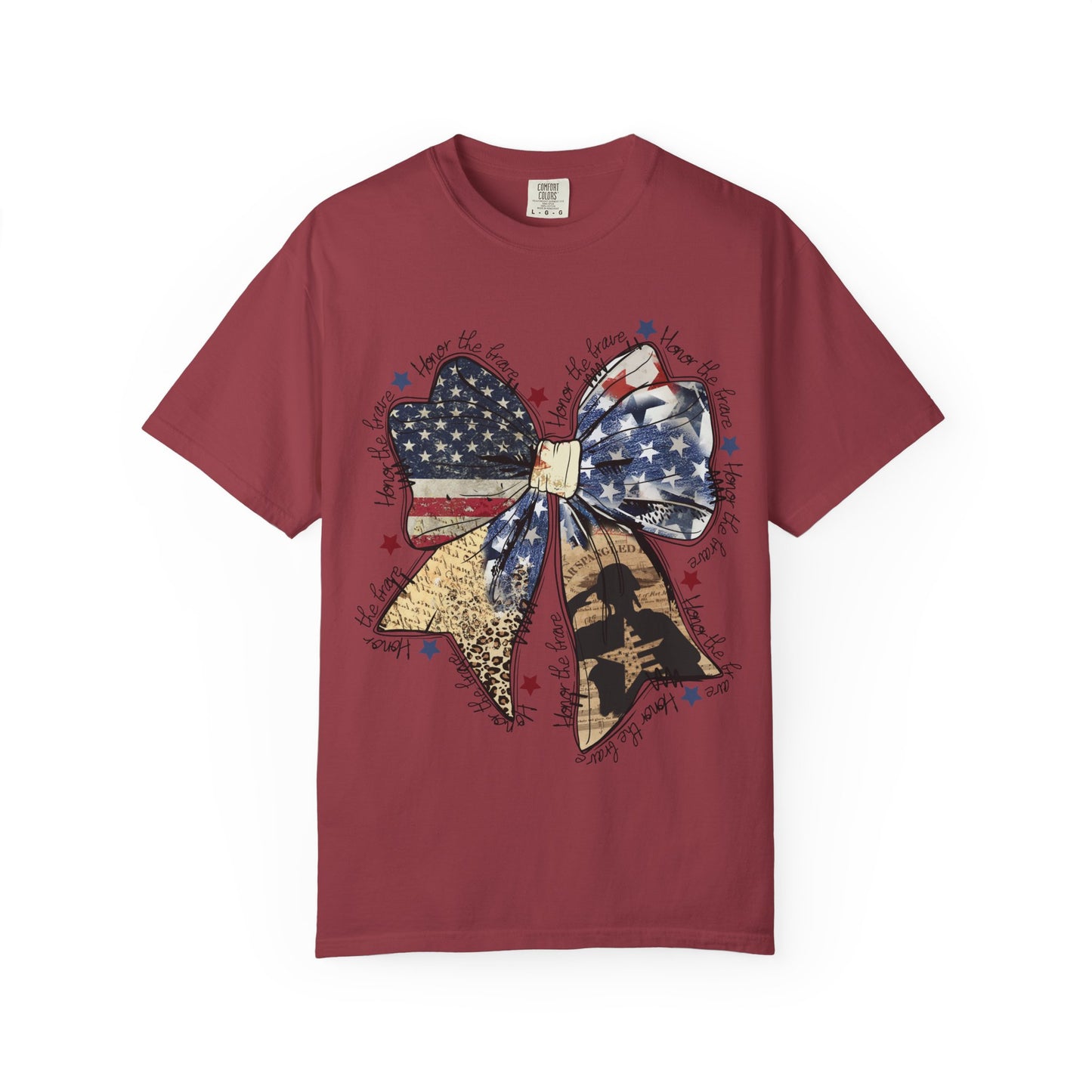 American Flag Bow T-Shirt — Patriotic 4th of July Graphic Tee