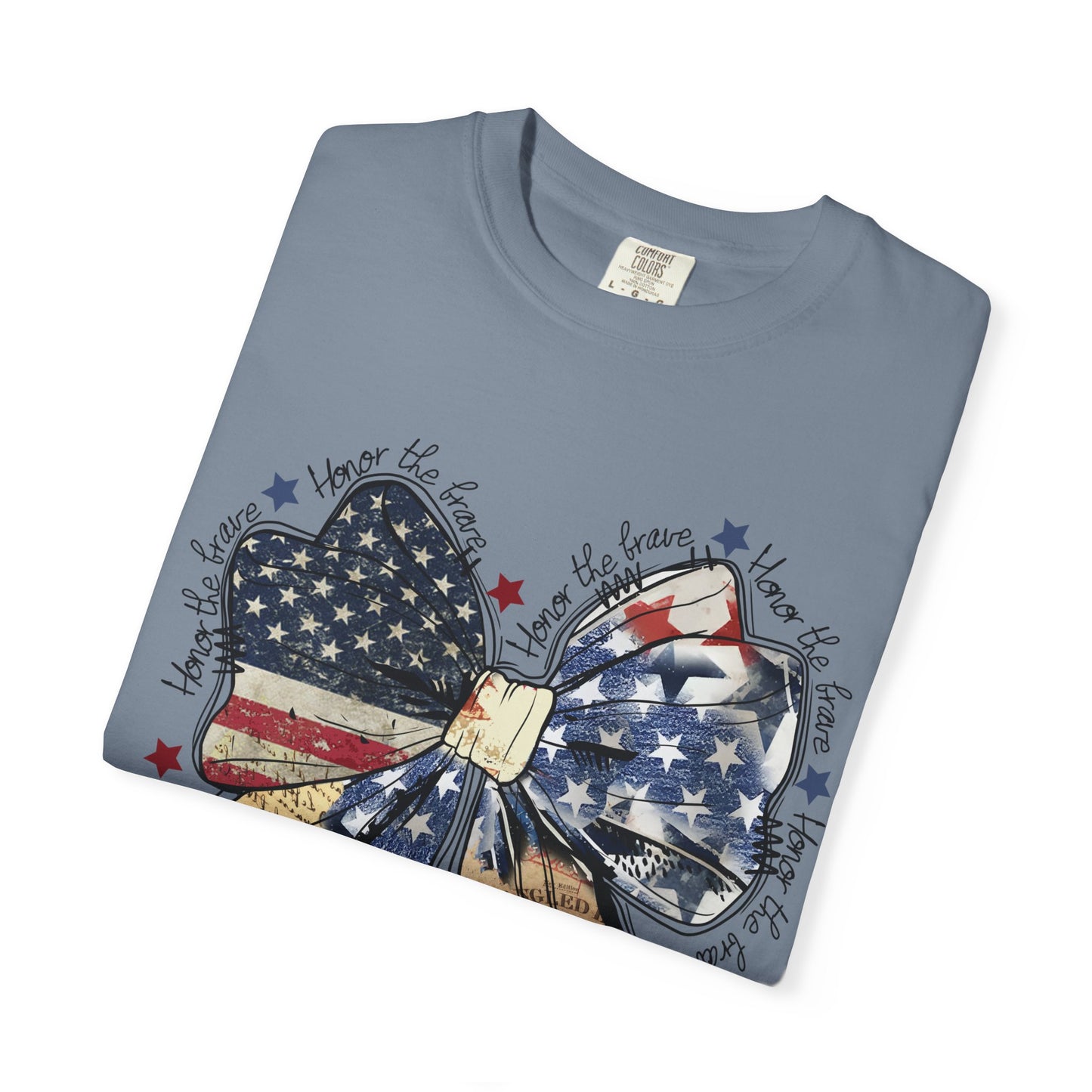 American Flag Bow T-Shirt — Patriotic 4th of July Graphic Tee