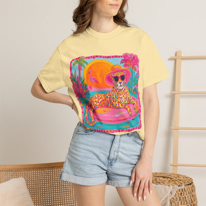 White Graphic T-Shirt — Bold Repeated Text Design