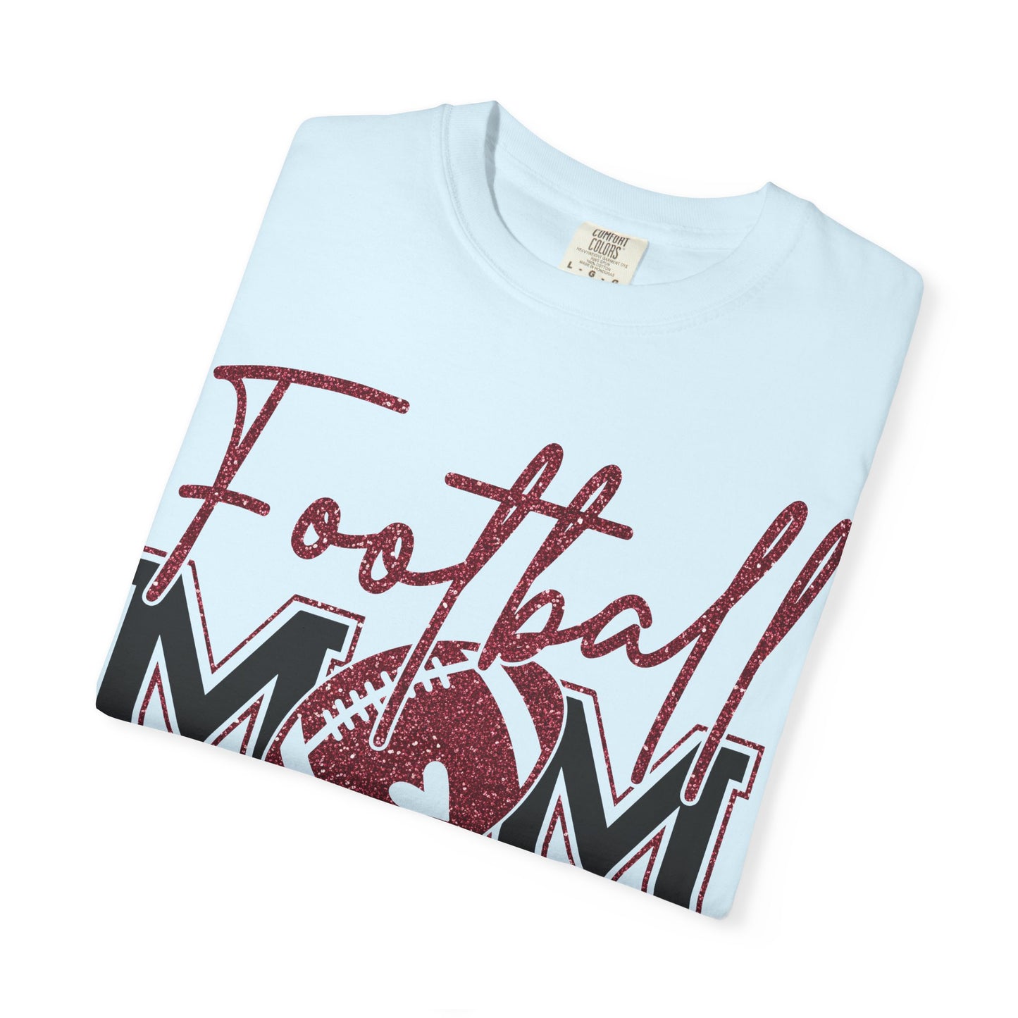 Football Mom T-Shirt - Vintage Script & Football Graphic