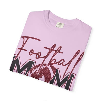 Football Mom T-Shirt - Vintage Script & Football Graphic