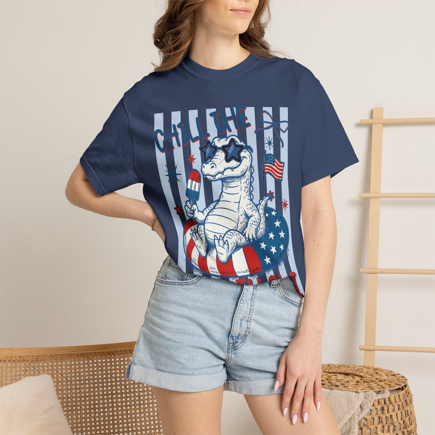 Fourth Out Chill Cat T-Shirt — Patriotic 4th of July Graphic Tee