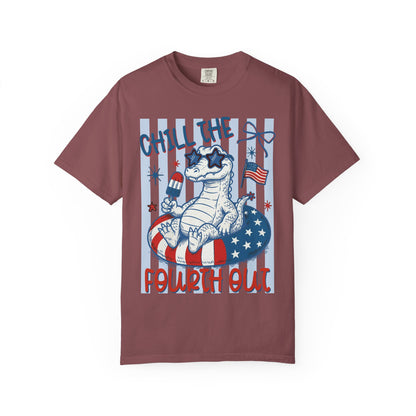 Fourth Out Chill Cat T-Shirt — Patriotic 4th of July Graphic Tee