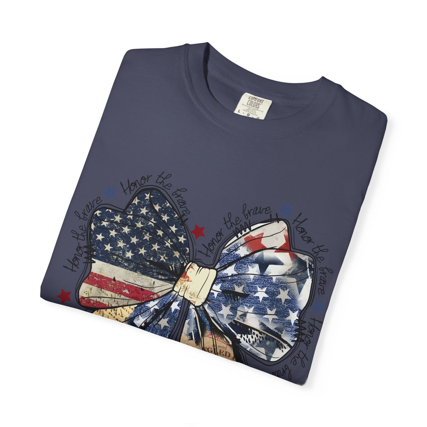 American Flag Bow T-Shirt — Patriotic 4th of July Graphic Tee