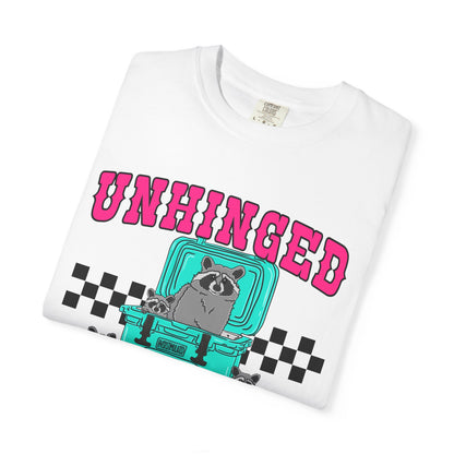 Unhinged and Feral Mom Club T‑Shirt — Funny Retro Raccoon Graphic Tee