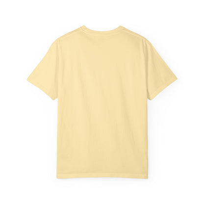 White Graphic T-Shirt — Bold Repeated Text Design