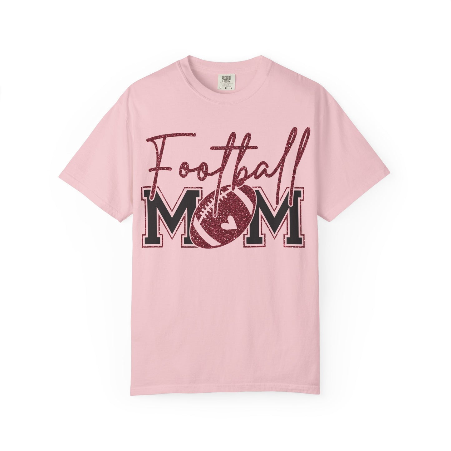 Football Mom T-Shirt - Vintage Script & Football Graphic
