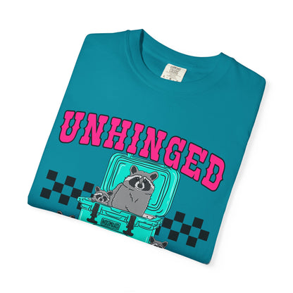 Unhinged and Feral Mom Club T‑Shirt — Funny Retro Raccoon Graphic Tee