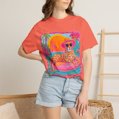 White Graphic T-Shirt — Bold Repeated Text Design