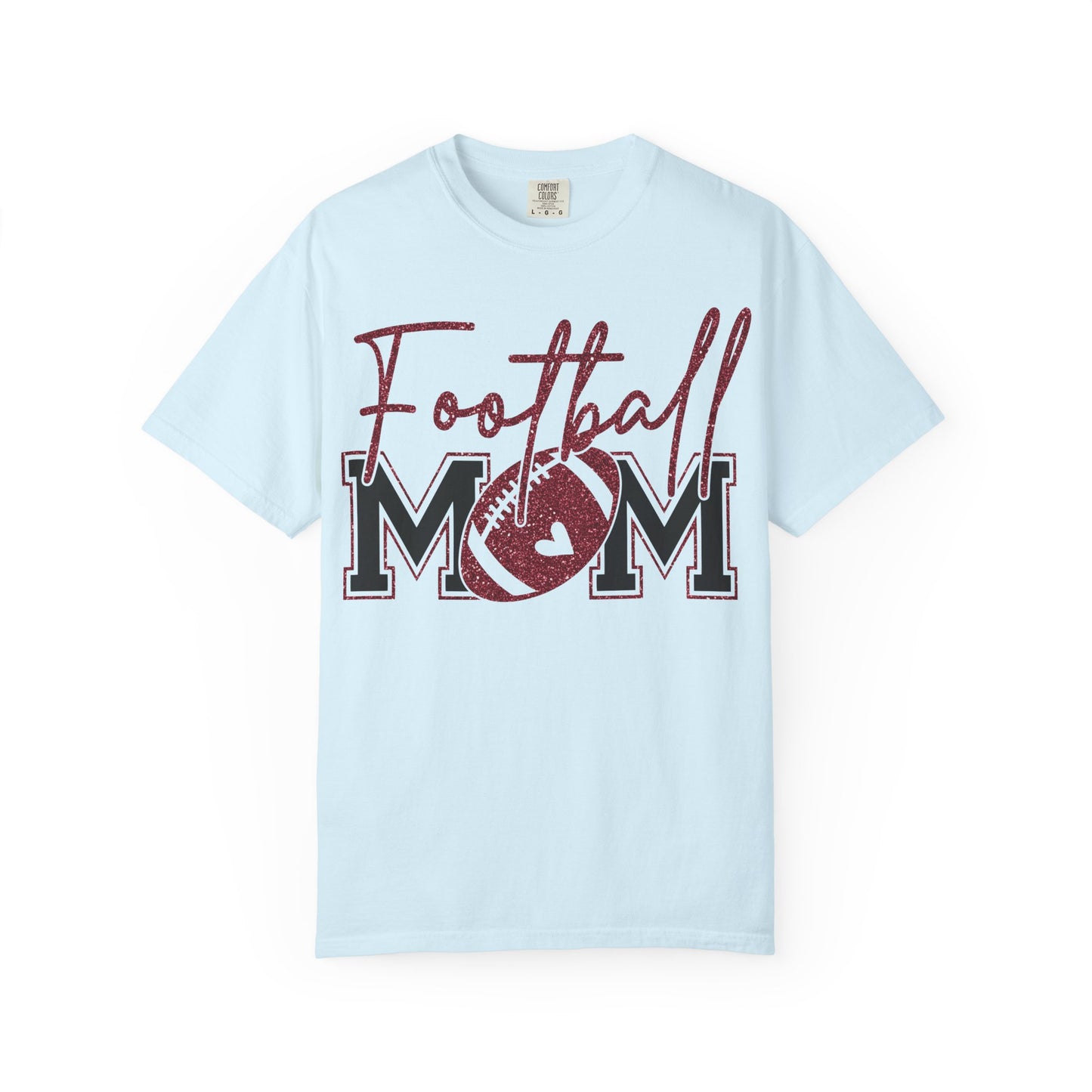 Football Mom T-Shirt - Vintage Script & Football Graphic
