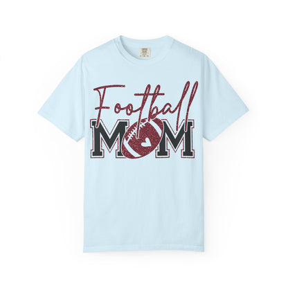 Football Mom T-Shirt - Vintage Script & Football Graphic