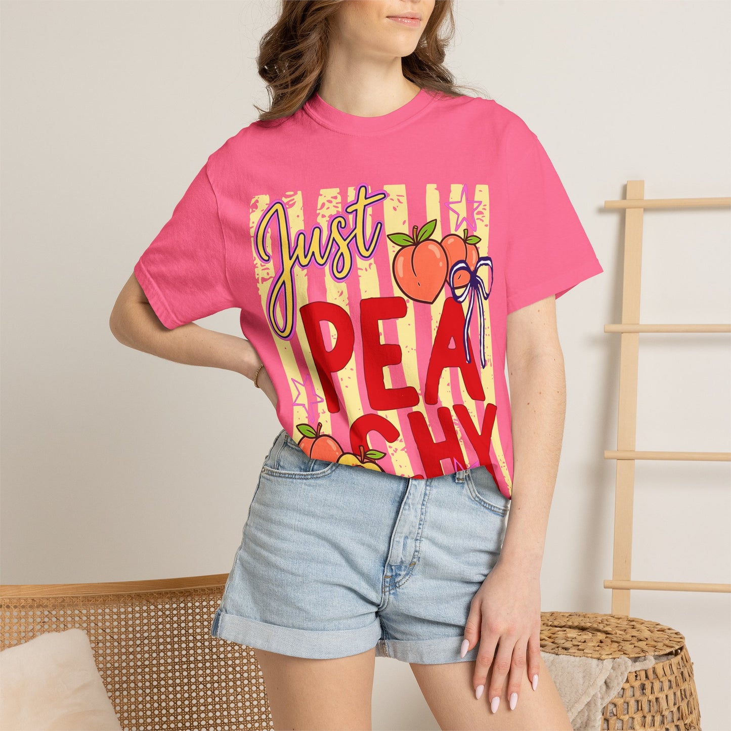 Just Peachy T-Shirt — Cute Retro Peach Graphic Tee