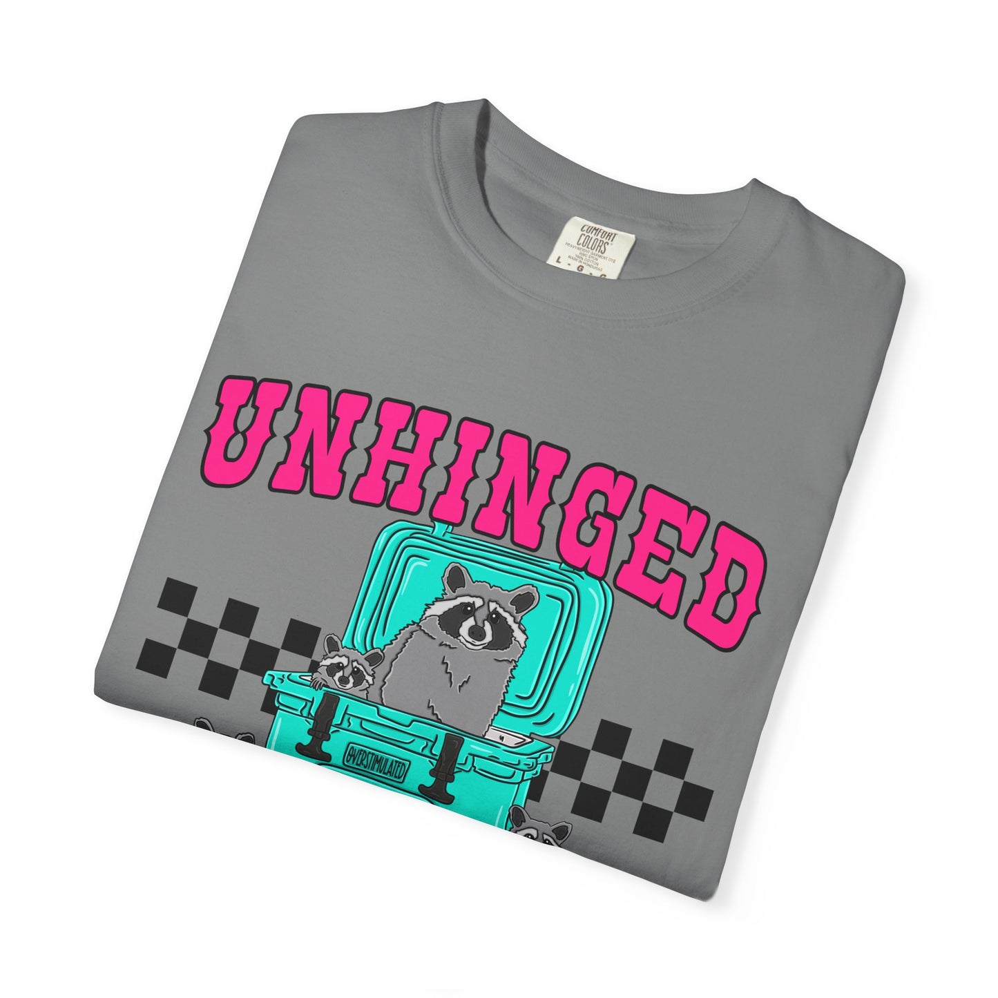 Unhinged and Feral Mom Club T‑Shirt — Funny Retro Raccoon Graphic Tee