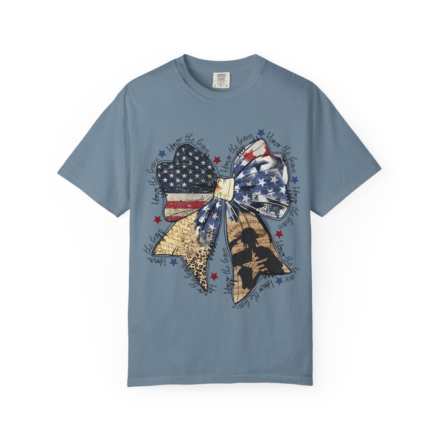 American Flag Bow T-Shirt — Patriotic 4th of July Graphic Tee