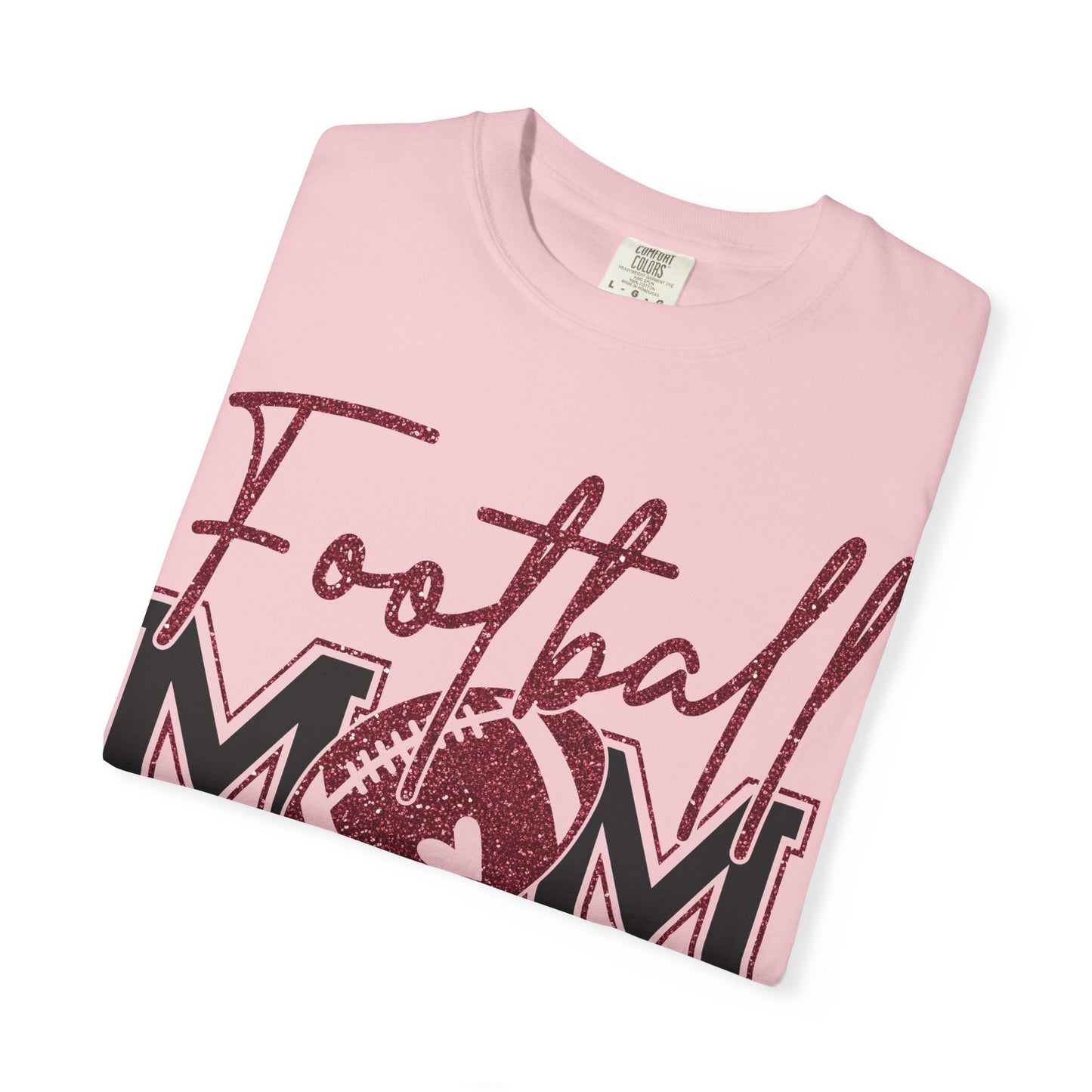 Football Mom T-Shirt - Vintage Script & Football Graphic