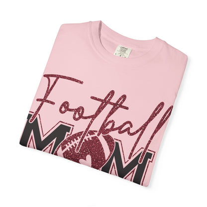 Football Mom T-Shirt - Vintage Script & Football Graphic