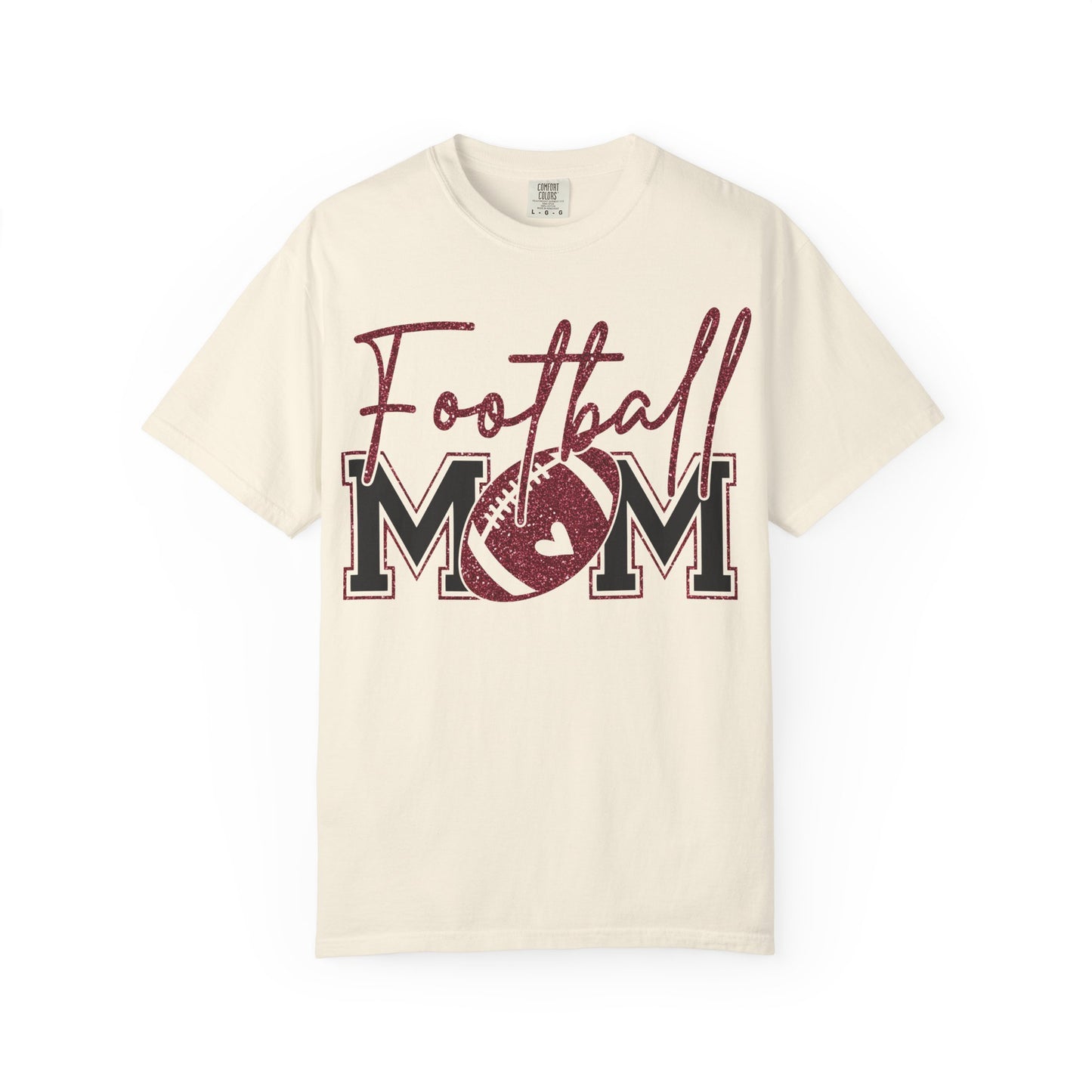 Football Mom T-Shirt - Vintage Script & Football Graphic