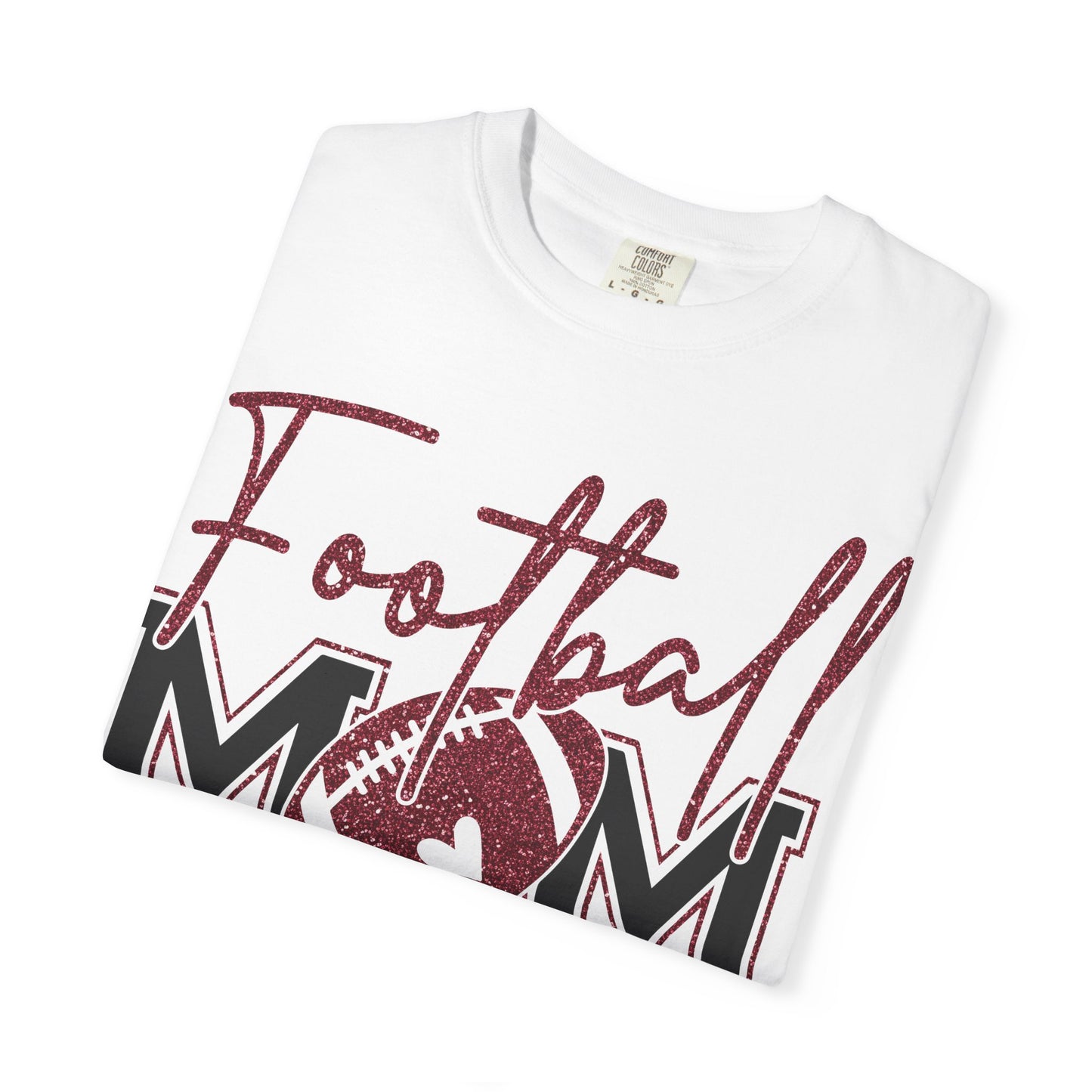 Football Mom T-Shirt - Vintage Script & Football Graphic